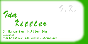 ida kittler business card